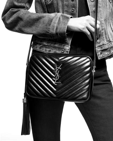 ysl small lou camera bag in black matelassé leather|lou matelasse leather camera bag.